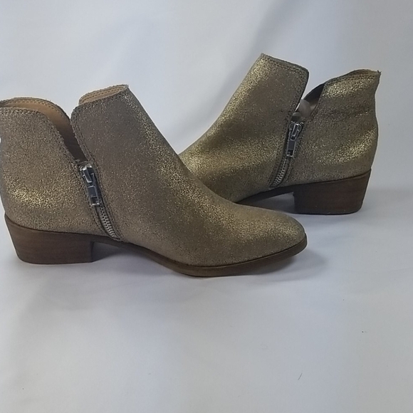Splendid Hamptyn Gold Sparkle Ankle Boots 7M - Picture 6 of 10